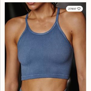FREE PEOPLE Happiness Runs Crop top navy NEVER WORN Size xs/s